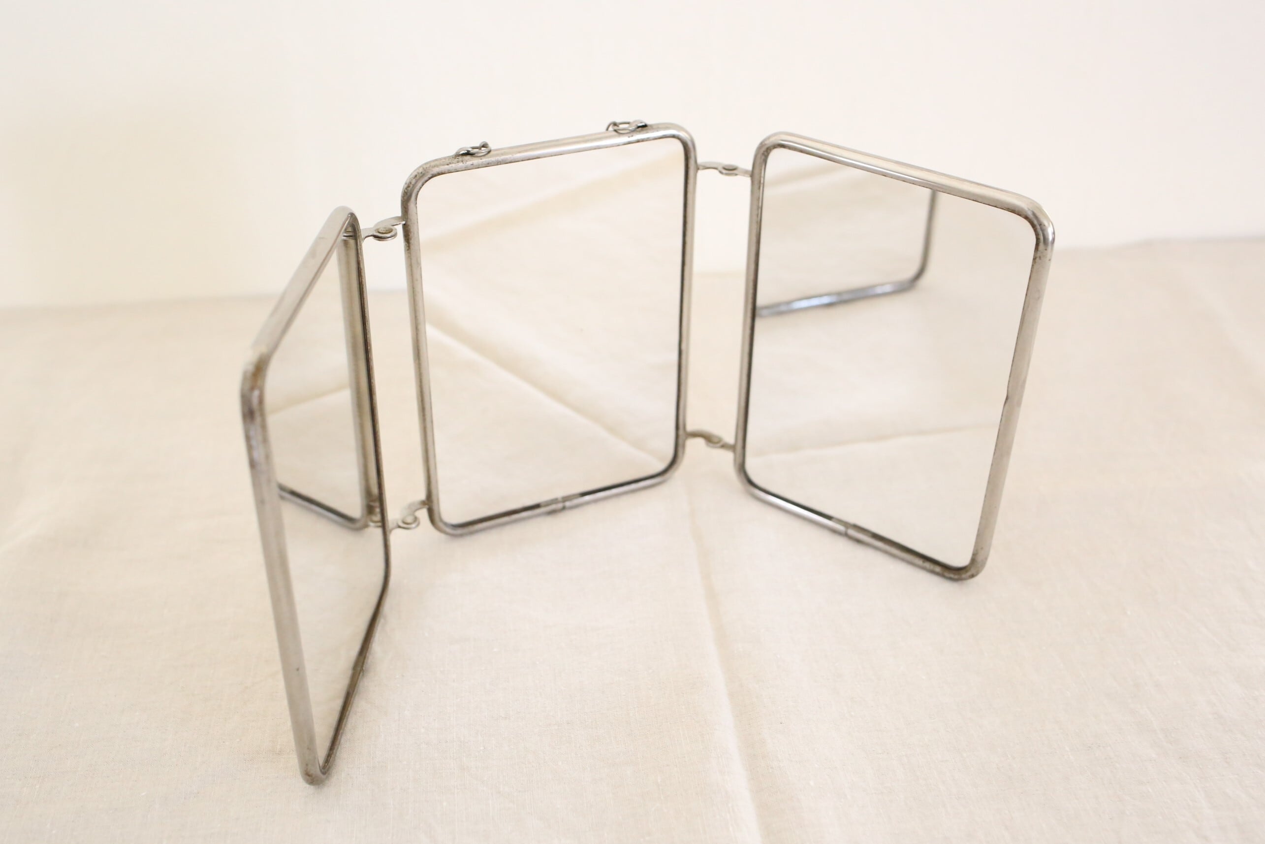 フランス アンティーク ヴィンテージ 三面鏡 『miroir de barbier』 N