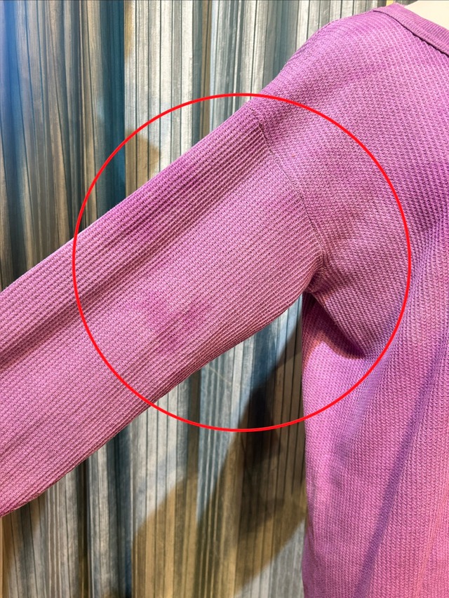 garment dye thermal  purple＆yellow button