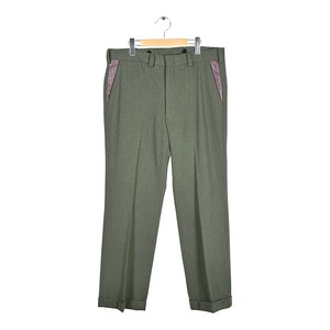 80s 美品 エルエルビーン USA製 ヴィンテージ ウールパンツ ハンティング レザー切り返しポケット L.L.BEAN W36相当 古着 EZ0844