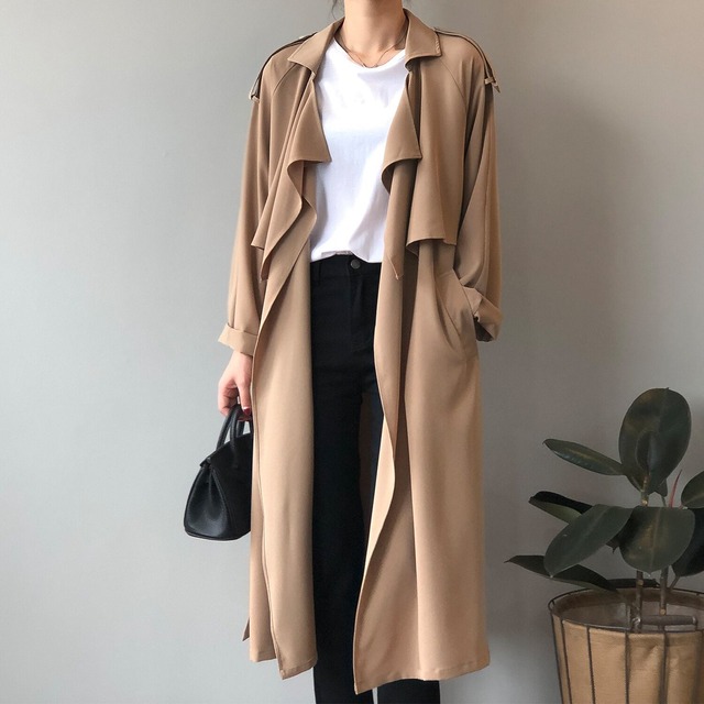 draped trench coat m0416