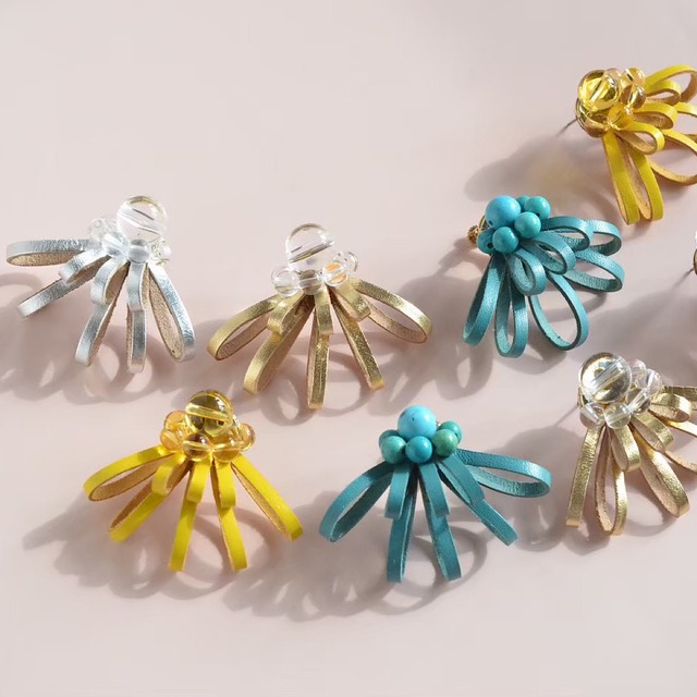 leather pierce/earring   《Sucre》4colors