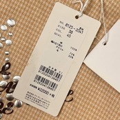 新品 タグ付き VAGIIE バジエ 千鳥柄 スター デザイン 長袖 Tシャツ カットソー 38/レディース