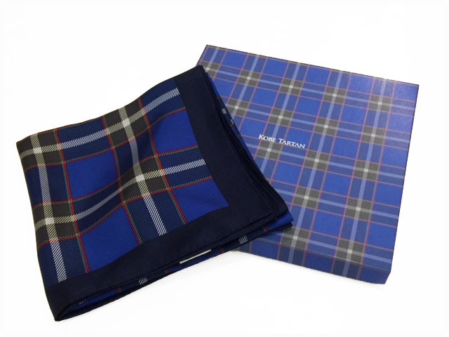 KOBE TARTAN　　　　　　　　神戸ﾀｰﾀﾝ　　　　　　　　　　　捺染ﾌﾟﾘﾝﾄ ｼﾙｸｽｶｰﾌ