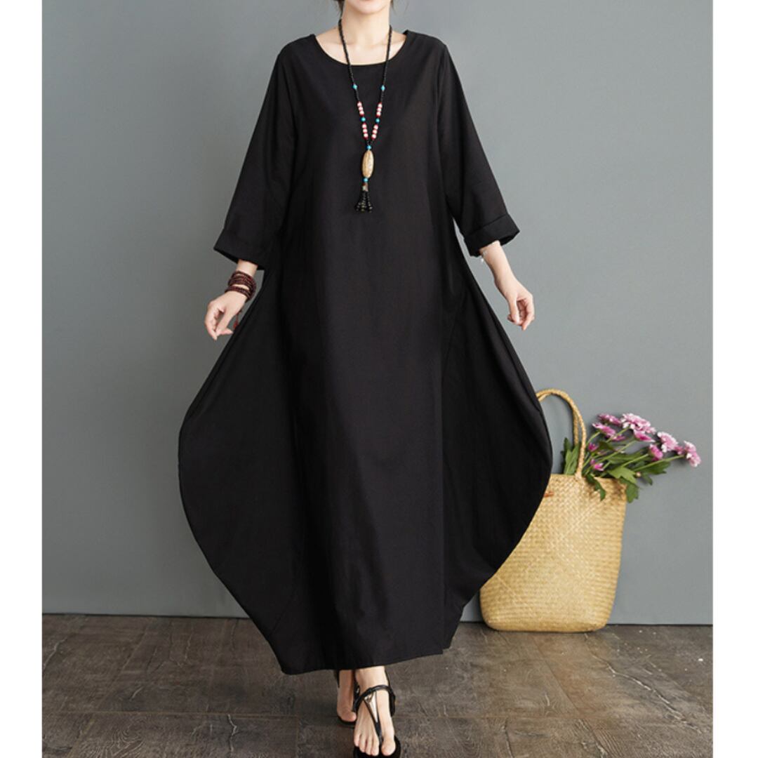 マキシ丈 バルーンワンピース Smart Pocket スマートポケット レディースファッション マキシ丈 バルーンワンピース Smart Pocket スマートポケット レディースファッション