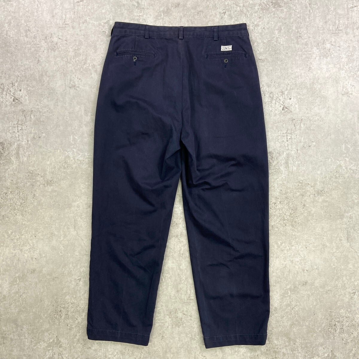 ヴィンテージUSA製ポロラルフローレンポロチノANDREWネイビーW36古着 90年代 Polo by Ralph Lauren ポロバイラルフローレン 2タック ワイド