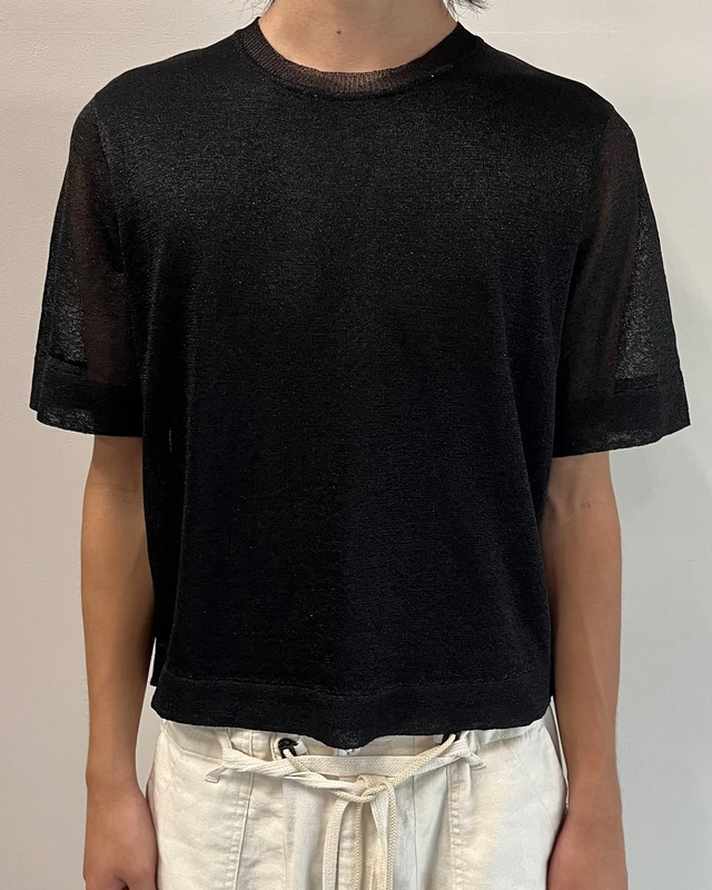 glitter design compact knit T-shirt