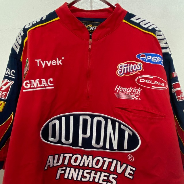 90s DUPONT CHASE 半袖ハーフジップレーシングプルオーバー　XL