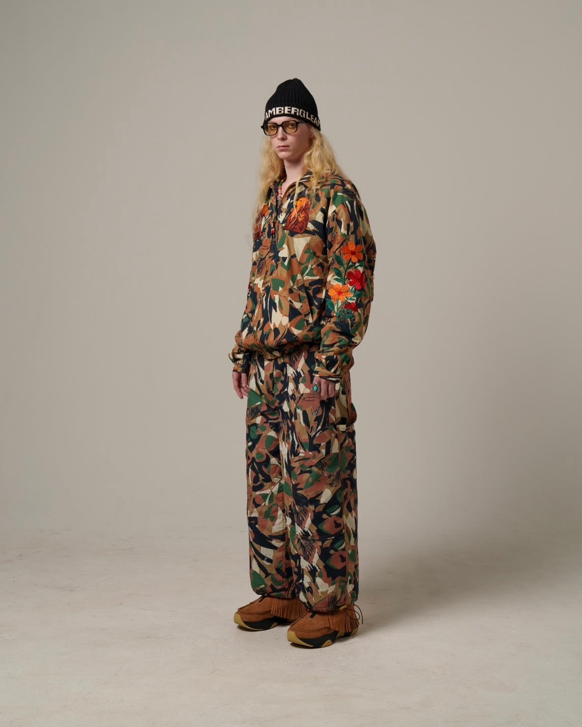 ラスト1点【BIG】Fabric Embroidered Jumper / Camouflage | AMBERGLEAM