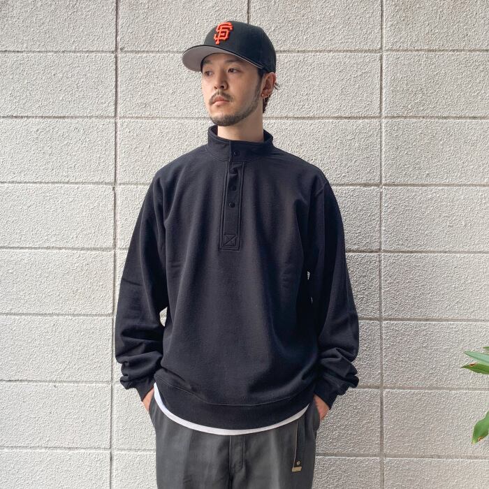 Champion Half Snap Sweat Shirt Made in USA Oxford Grey Black L XL（チャンピオン  アメリカ製 ハーフスナップ スウェットシャツ パーカー オックスフォードグレー ブラック） WhiteHeadEagle