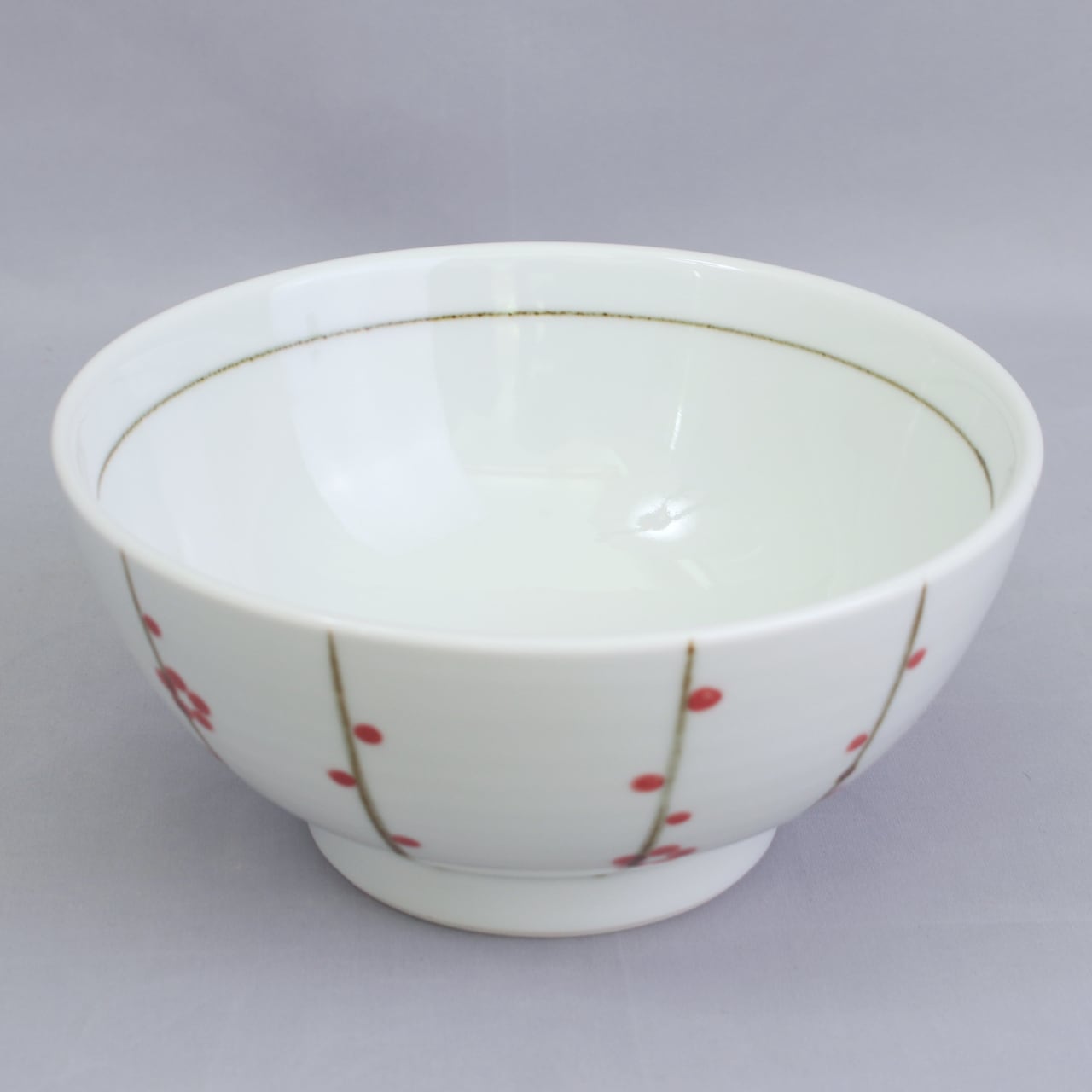 砥部焼 千山窯 うどん鉢（中） 赤小梅