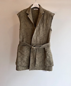 FUMIKA_UCHIDA/FU-T-OT001 WAFFLE SLEEVELESS SAFARI JACKET