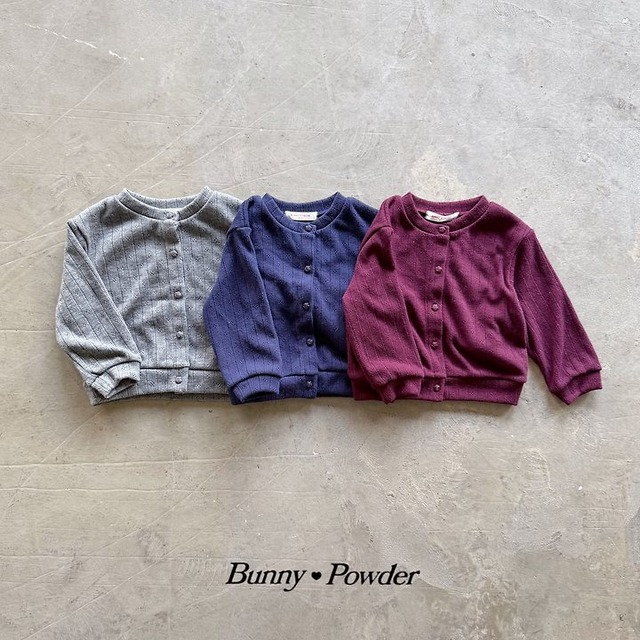 【取寄】bunny powder｜rose button cardigan｜ローズボタンカーディガン｜S-4XL｜kids&jr｜26 autumn