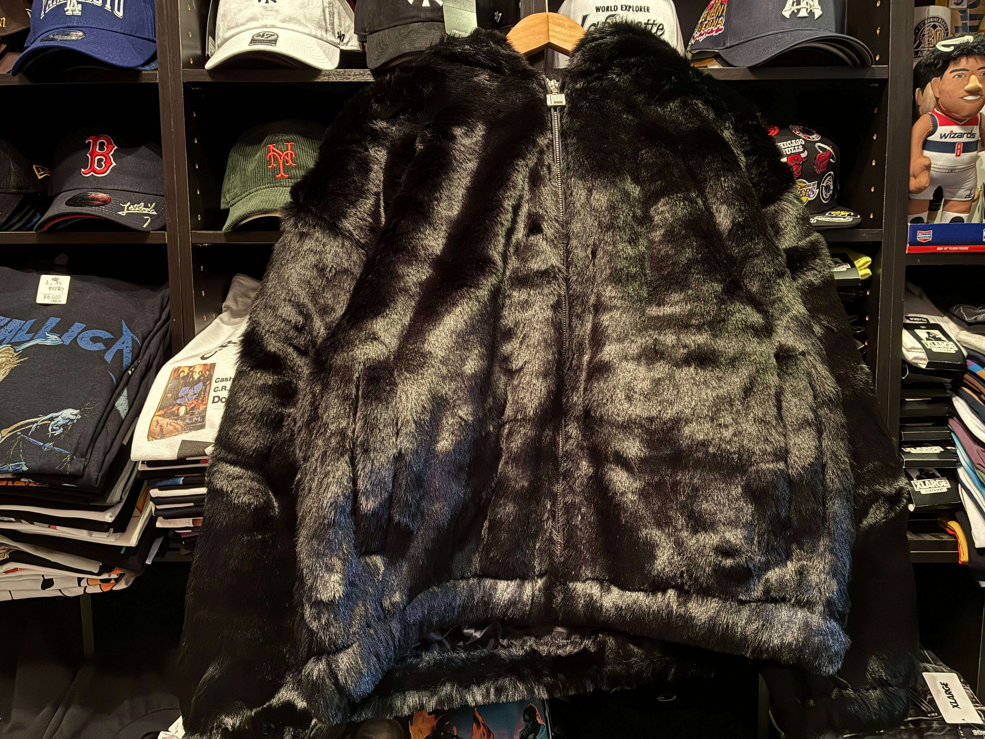 FUBU FAUX FAR HOODED JACKET BLACK [FAM-52311-BK-BLACK] | FANTASTIC