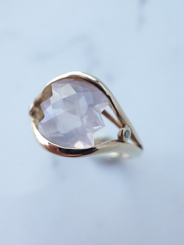 Rose Quartz Jag Ring