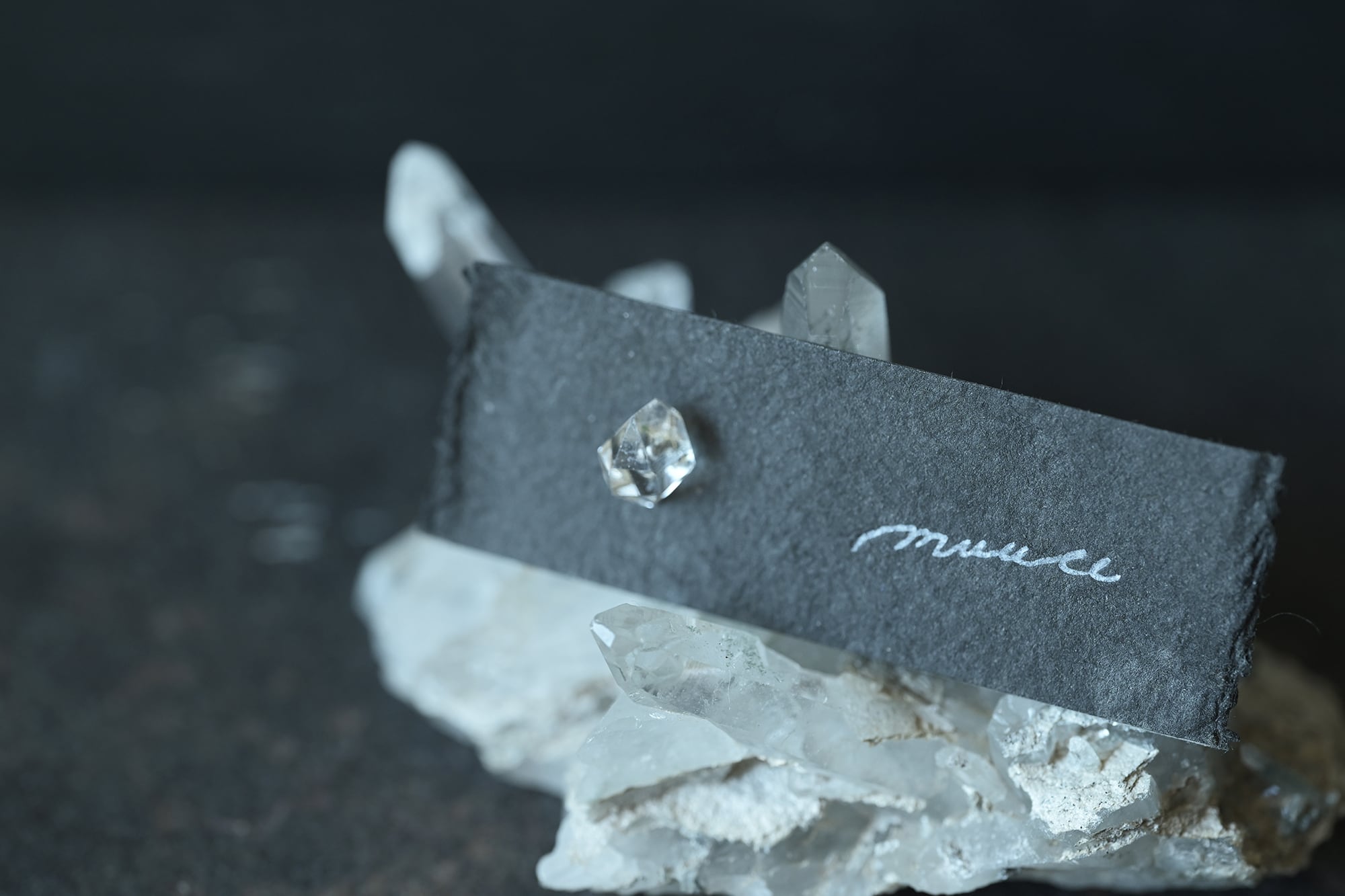 MLP2608-122 muule / Herkimer Diamond 両剣水晶の耳飾り K10