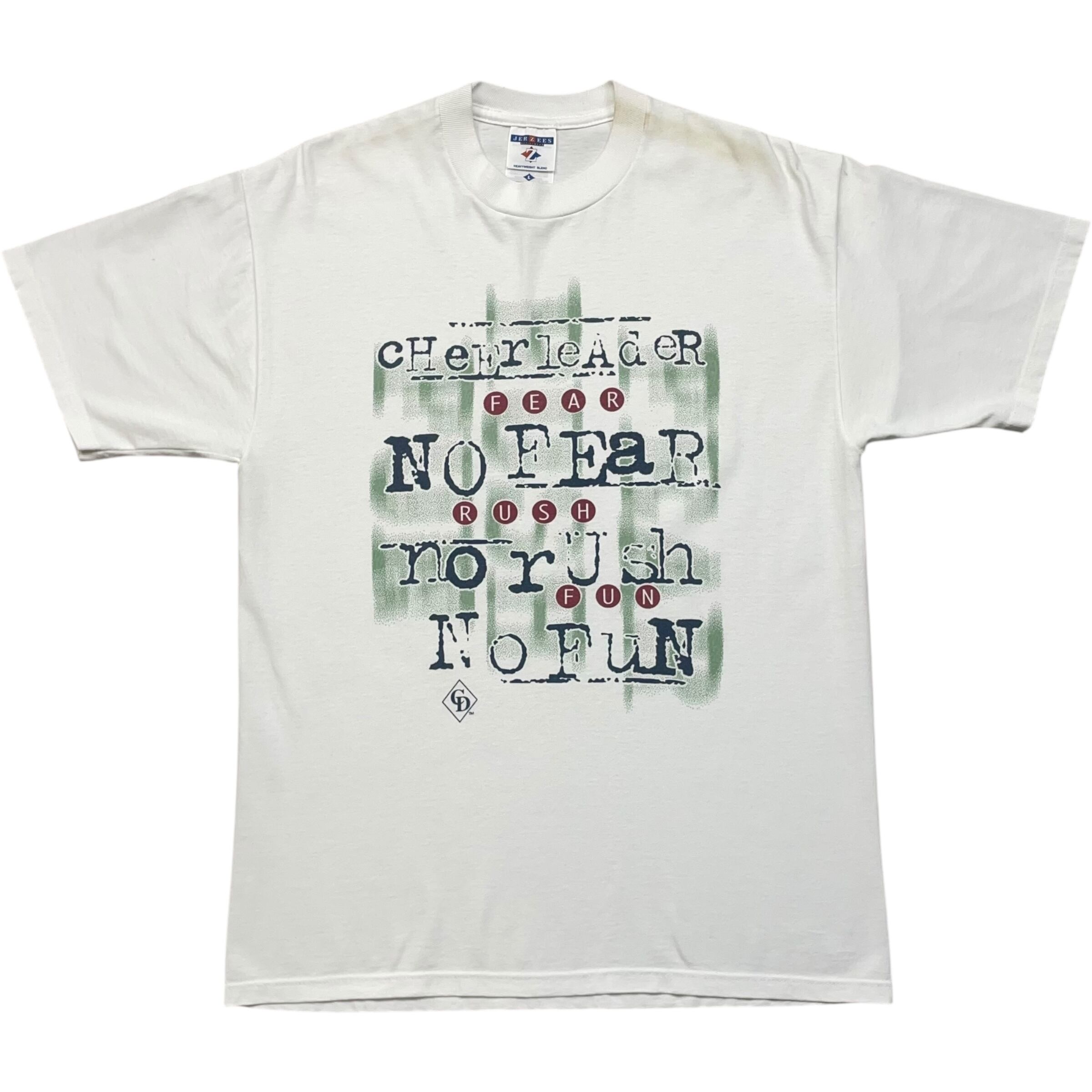 《L》 JERZEES ジャージーズ Tシャツ メッセージプリント ホワイト USA製 no.5772