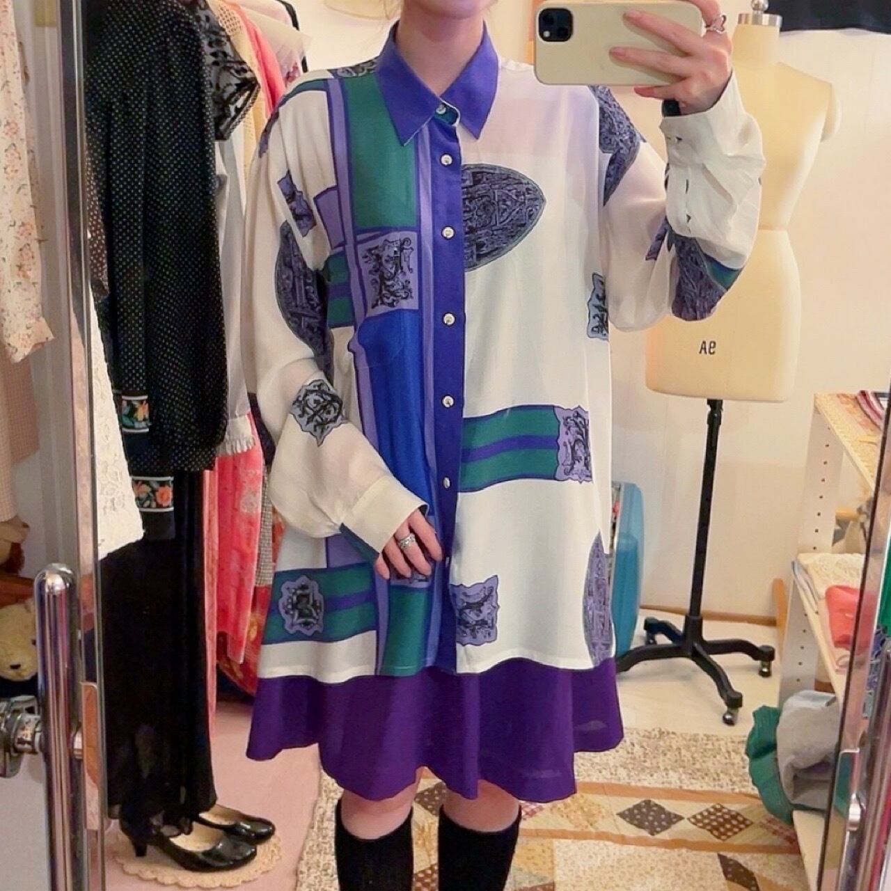 geometric pattern mens shirt