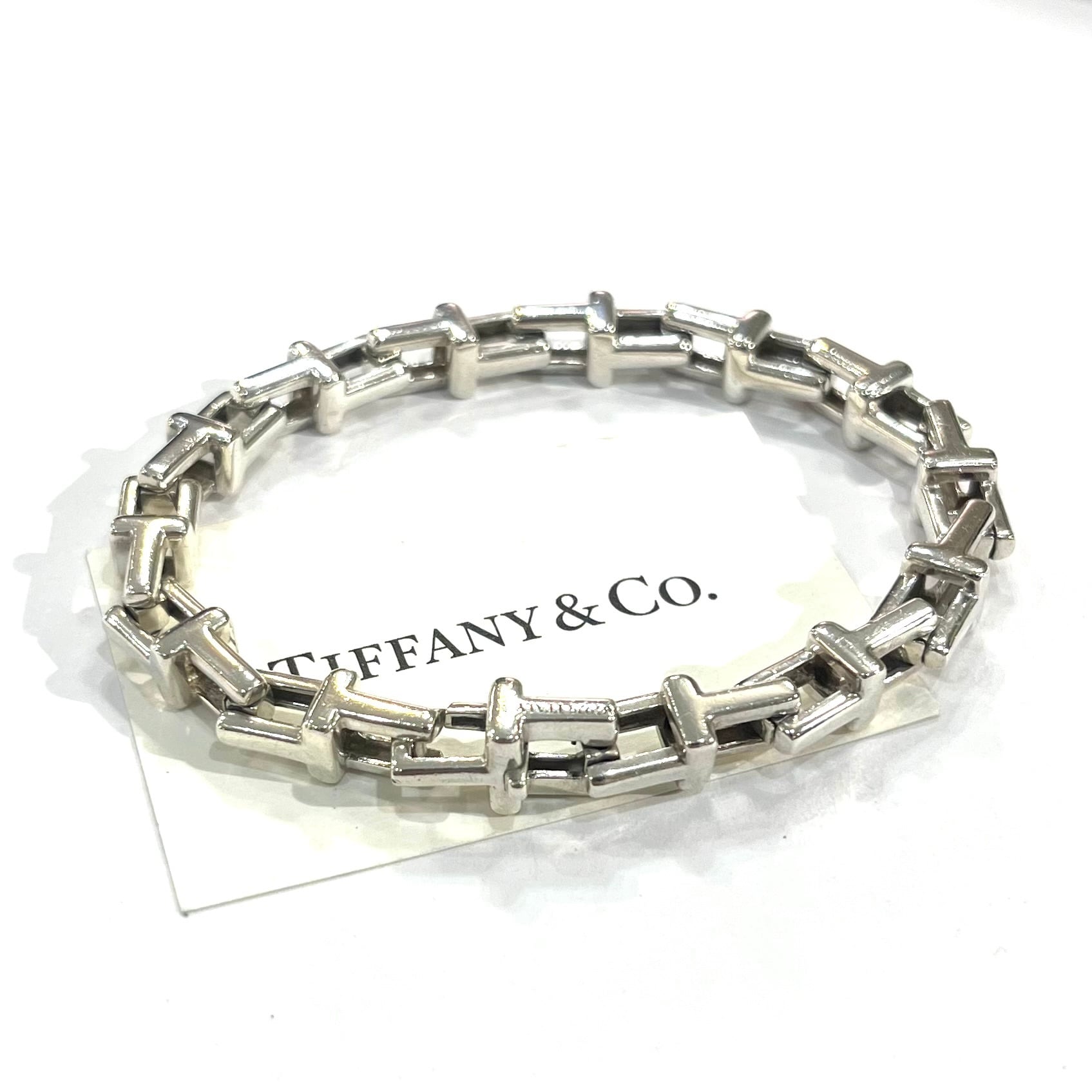 激レア【TIFFANY&CO. 】2766 ボリューム 重厚感Tモチーフ リンク