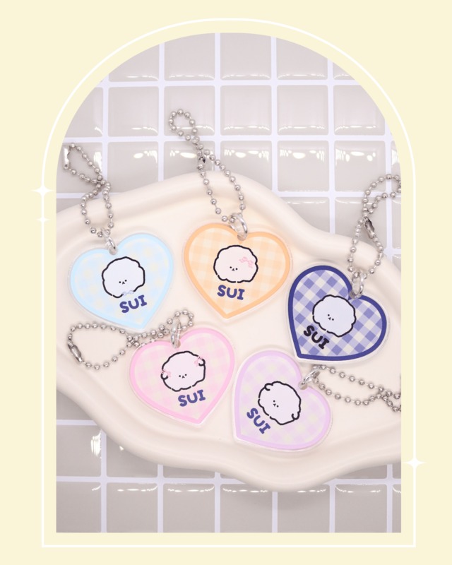 Bichon Goods✧アクキー〔 GinghamCheck Heart 〕