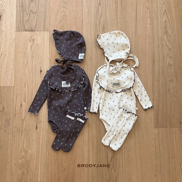 【取寄】brodyjane|rib ribbon bodysuit|リブリボンボディスーツ|S-M|baby|26 autumn