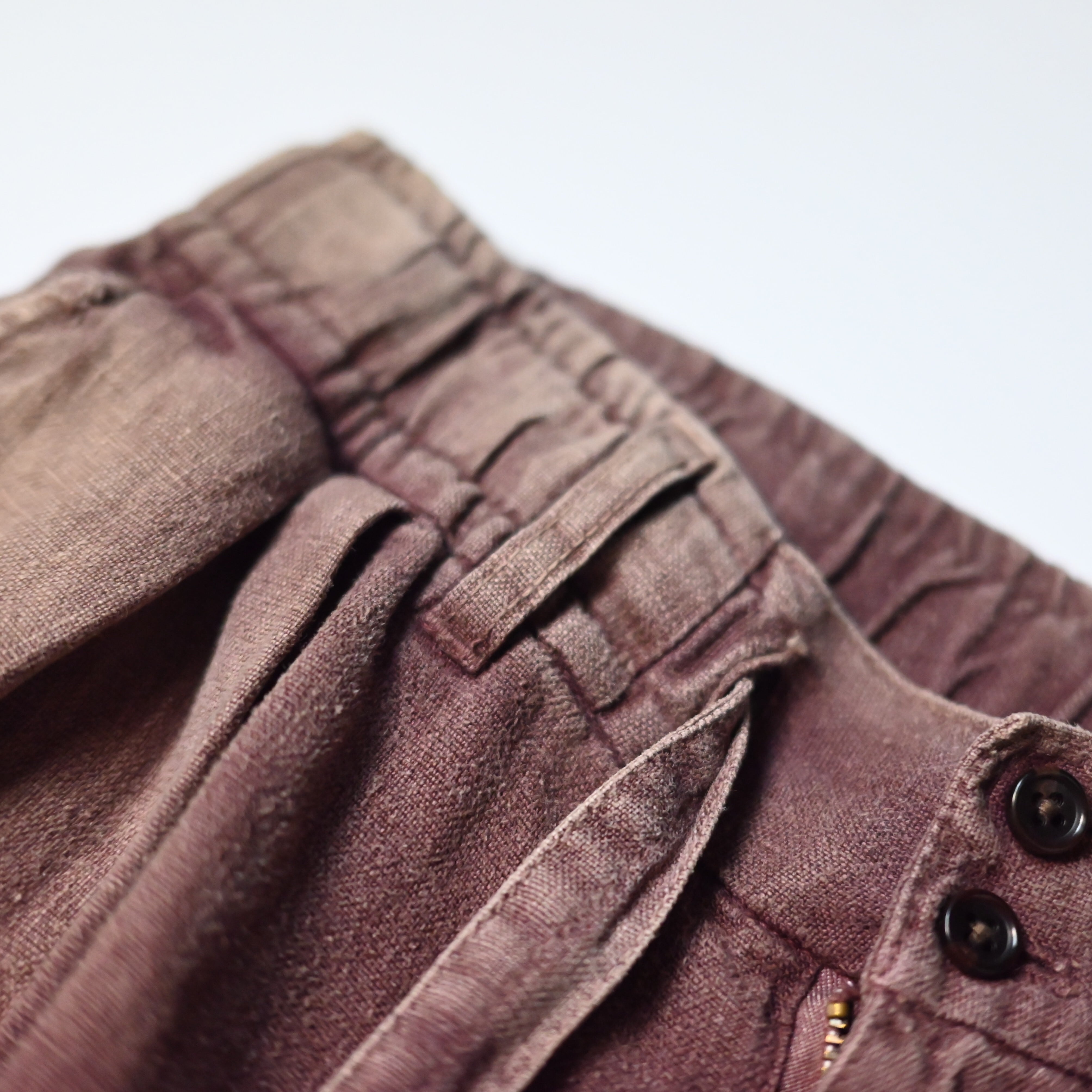 ANACHRONORM / FADED SULFUR DYED LINEN WIDE EASY PANTS | GANKO