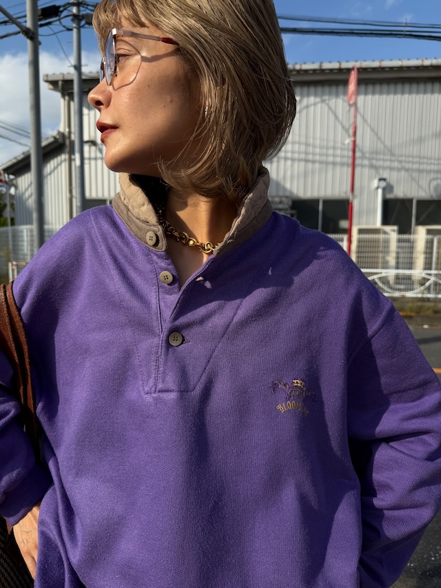 （CS2210）henley neck sweat made in Itary