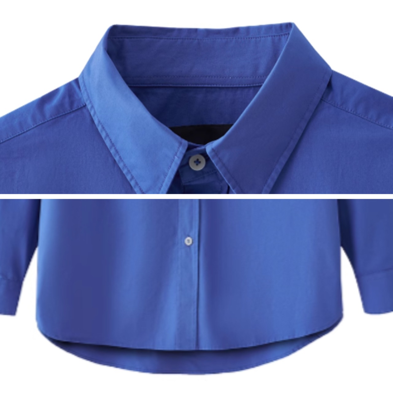 シンプルモダンブルーシャツ　0823