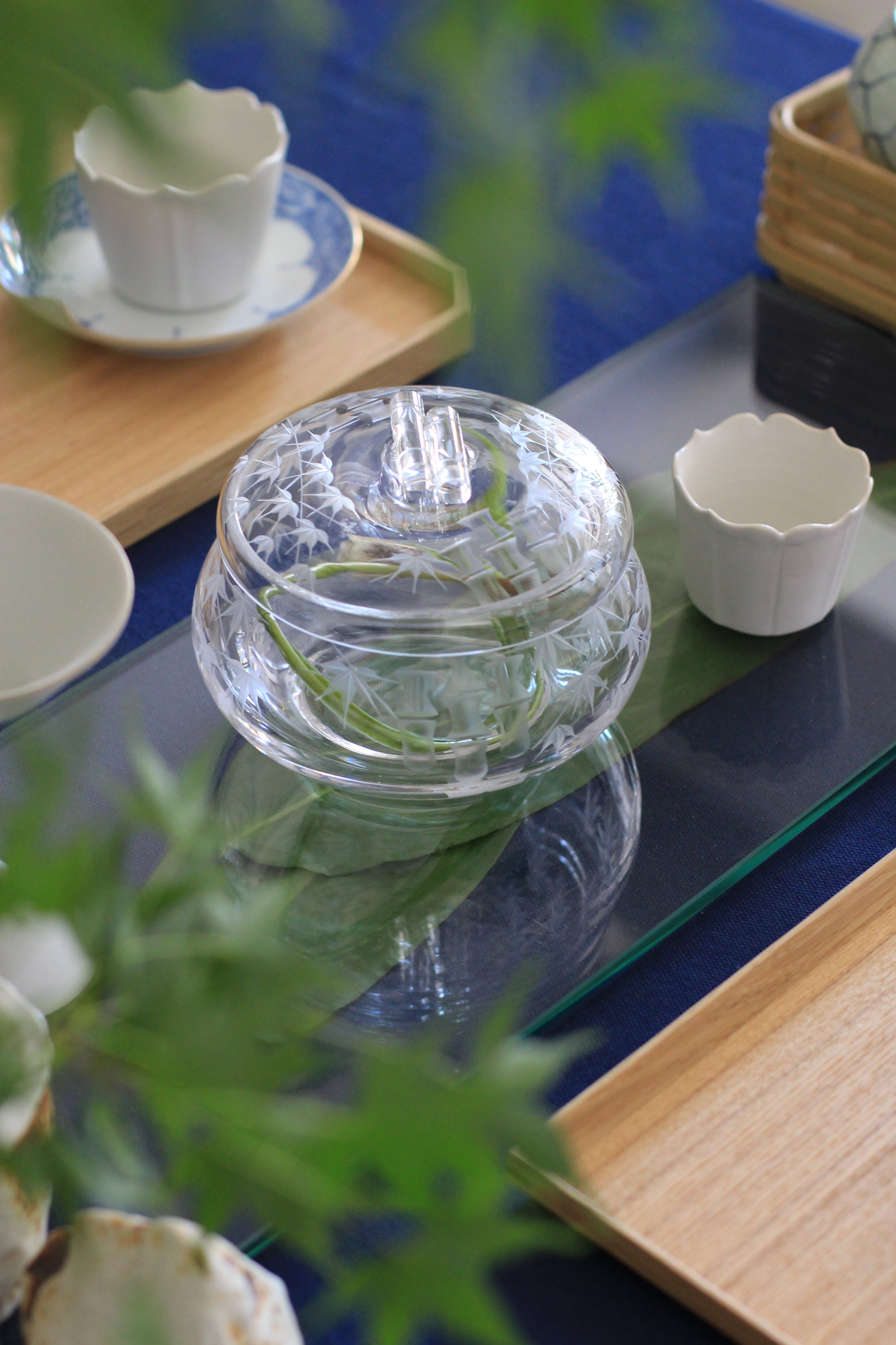 竹切子ガラス蓋物 | 芦屋貴兆陶家 online shop