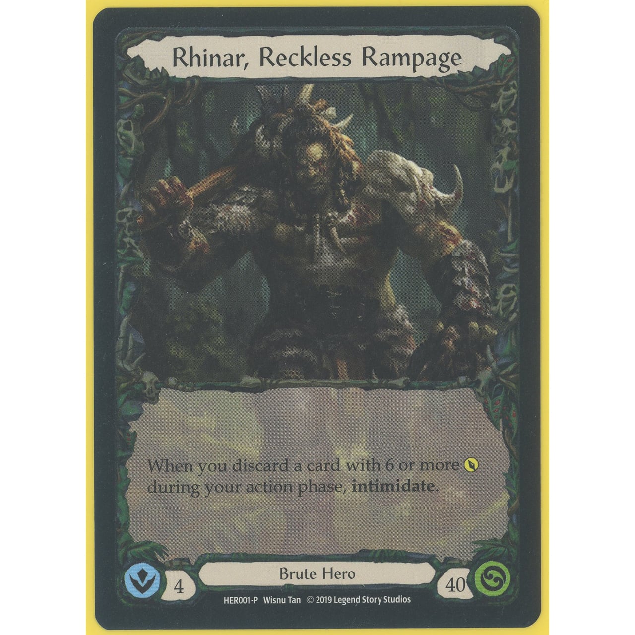 【状態B】Rhinar,Reckless Rampage (Cold foil) HERO 01-P