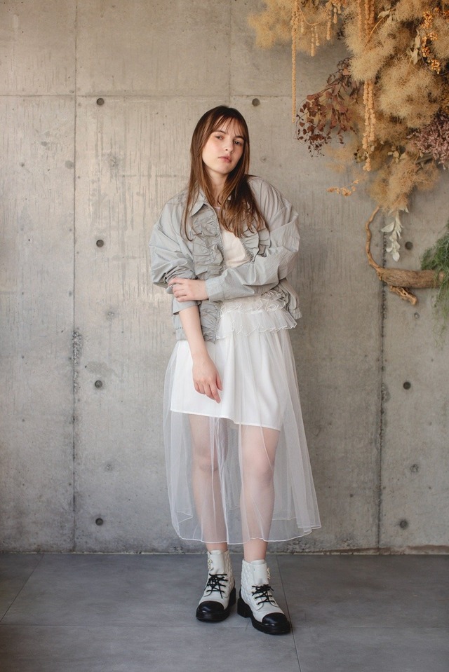 (select)チュールフリルワンピース
