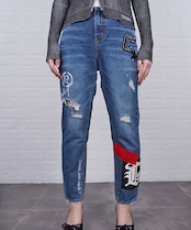 【ATELIER LINE】マルチパッチ×ペイントスリムデニム　CQ-48095H