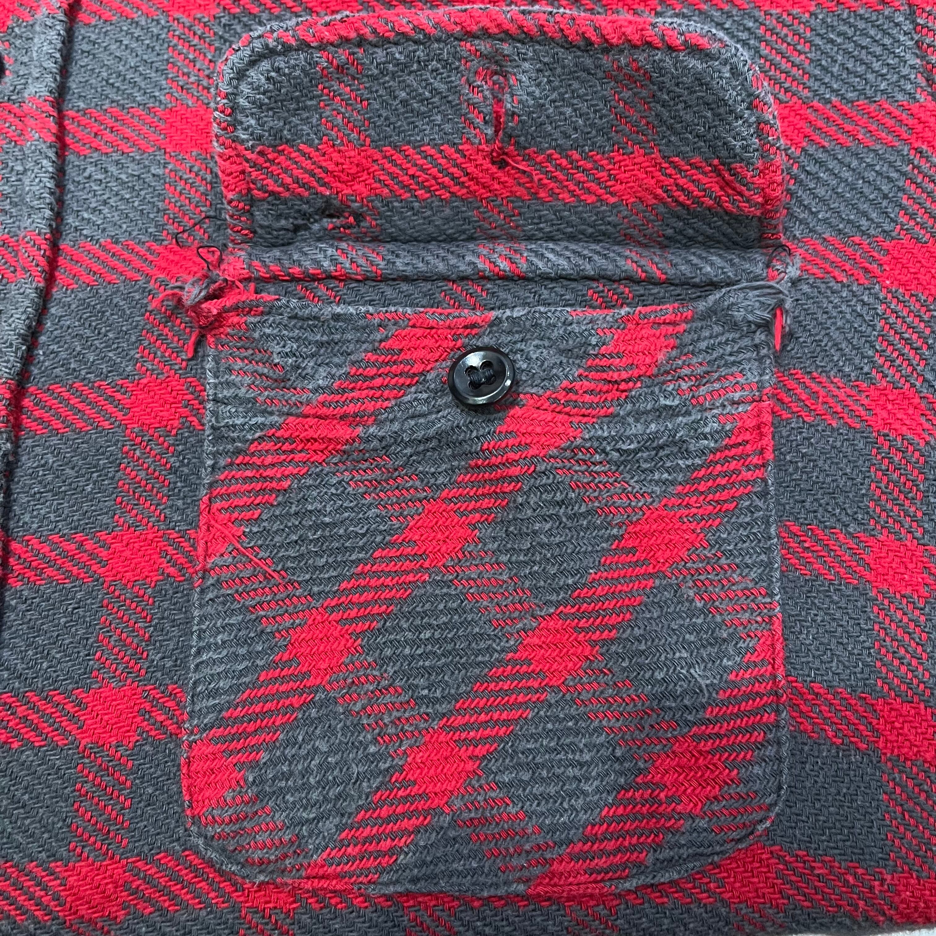 60s SEARS PILGRIM Cotton Heavy Flannel Shirt マチ付 L