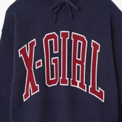 【X-girl】COLLEGE LOGO KNIT HOODIE 【エックスガール】