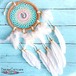 【バリ島直輸入】ネイティブ ドリームキャッチャー M(パステル×センターシェル)フェザー