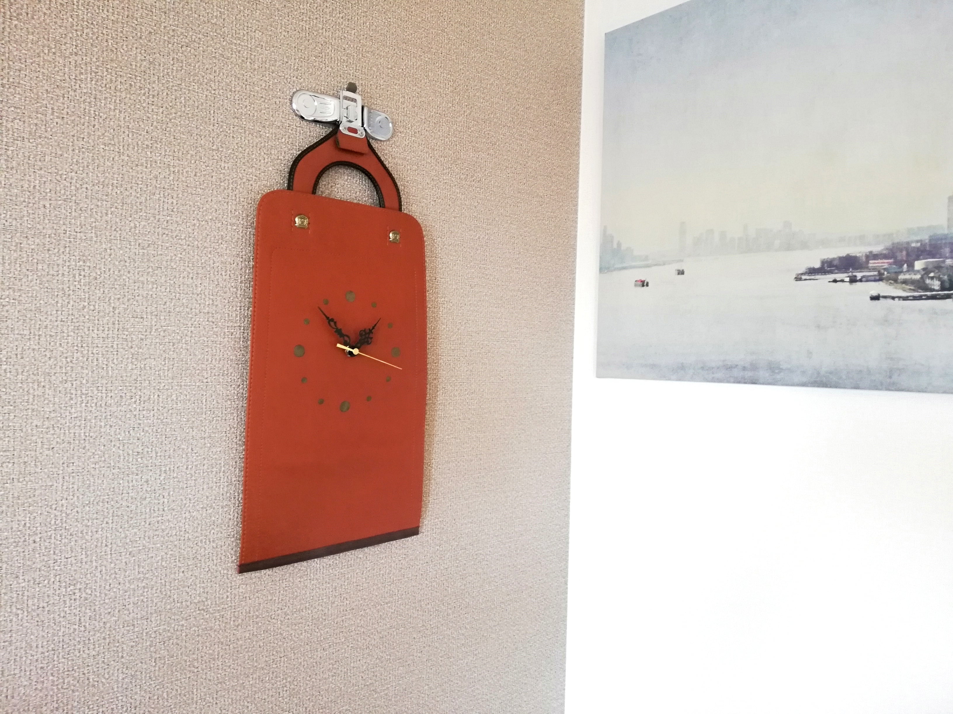 掛-kakeru- シリーズ】Wall Clock brown（ランドセル×時計