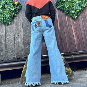 アフリカンラップデニムパンツ