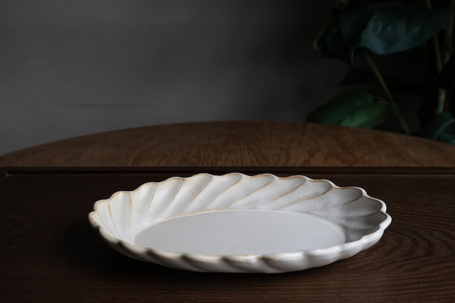 益子焼　わかさま陶芸 メレンゲ皿(小) キナリ