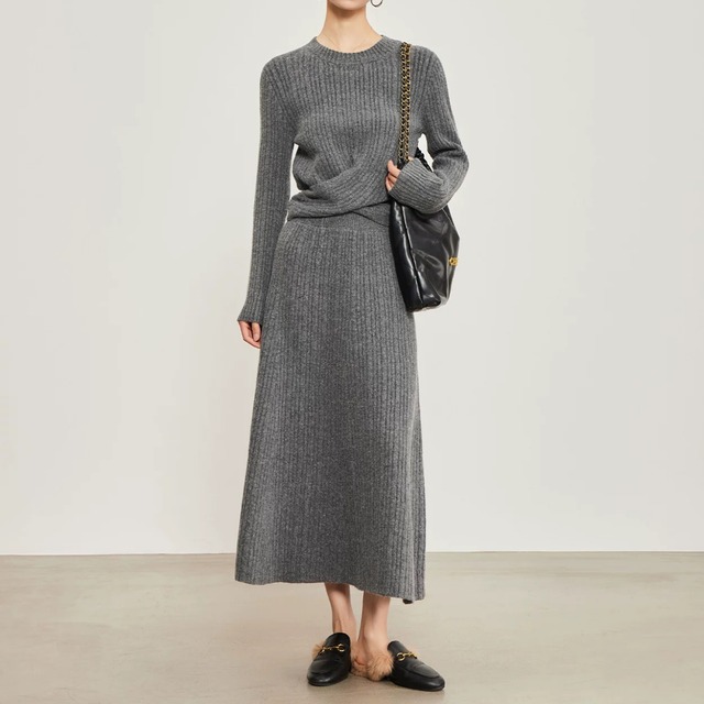 リュクスリブニットスカート　W00349