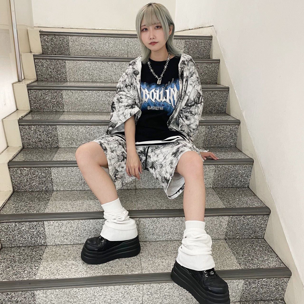 ホワイト/ブラック スカルロゴ ハーフパンツ XL 楽天市場】ハーフパンツ（柄スカル）（メンズファッション）の通販