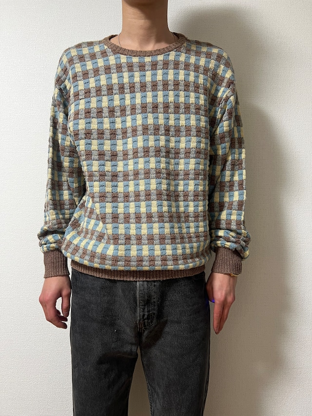 1980s- Europe Gingham Check Knit