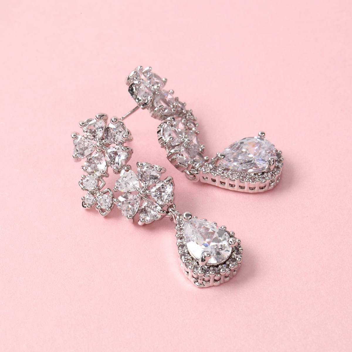 S-3 キュービックジルコニア ネックレスピアス/イヤリングセット