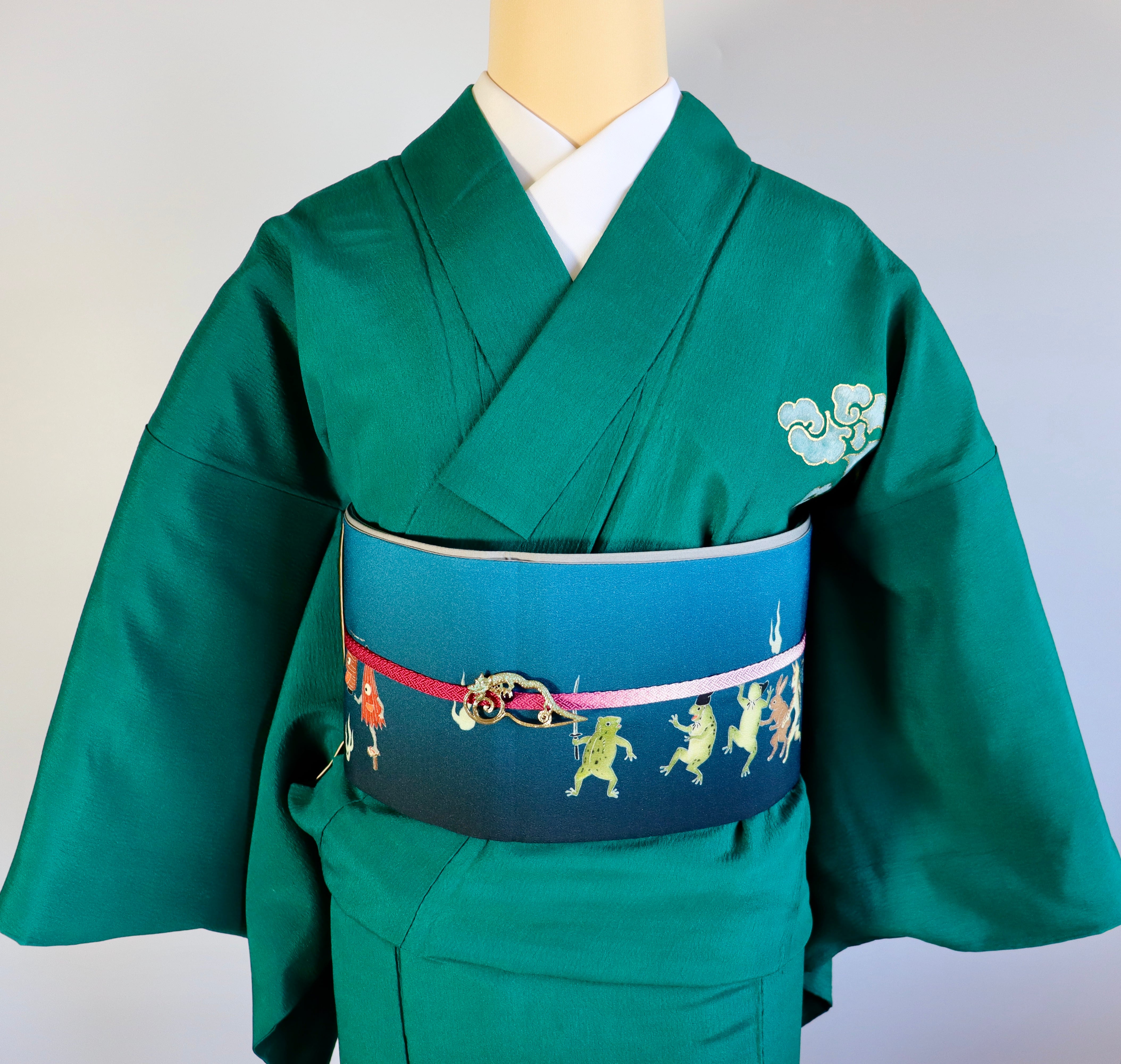 即納品】some-pri 半幅帯「刃傷沙汰」青緑 | 染工房ユキヤオンライン