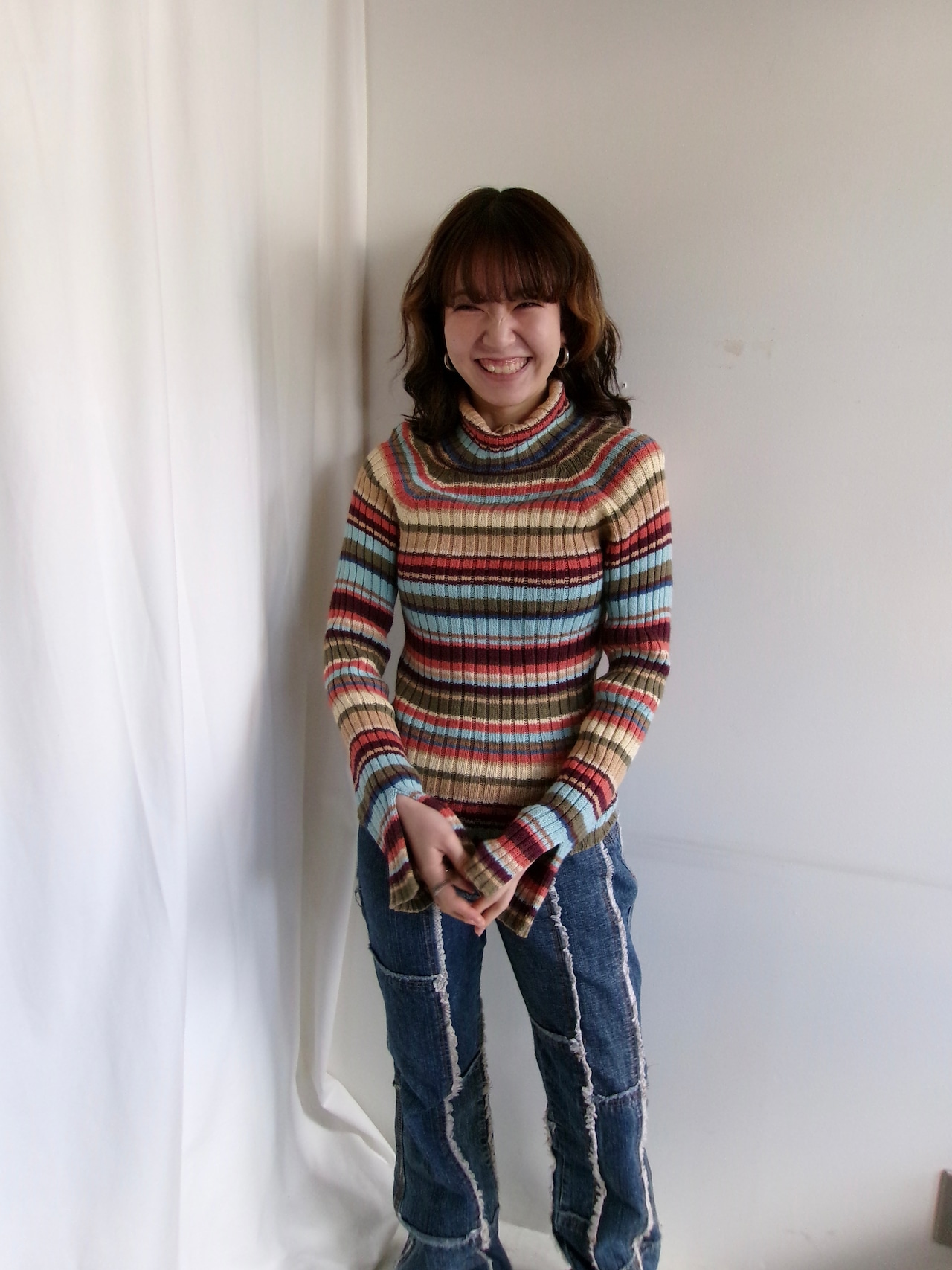 Patchwork flare denim Made in ITALY