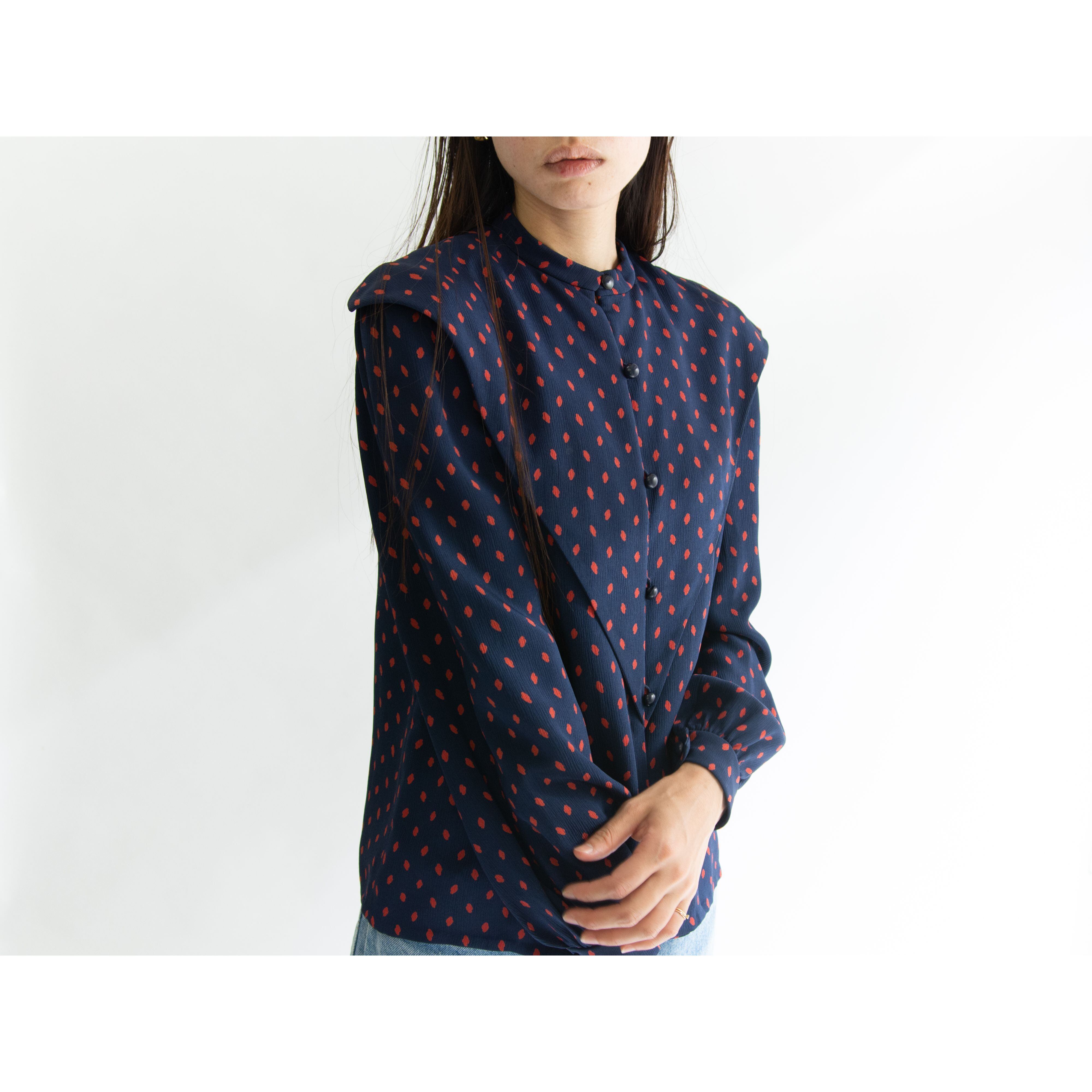 【Christian Dior】100% silk dot sailor blouse（クリスチャンディオール ドット柄シルクセーラーブラウス  シャツ）10b | MASCOT/E powered by BASE