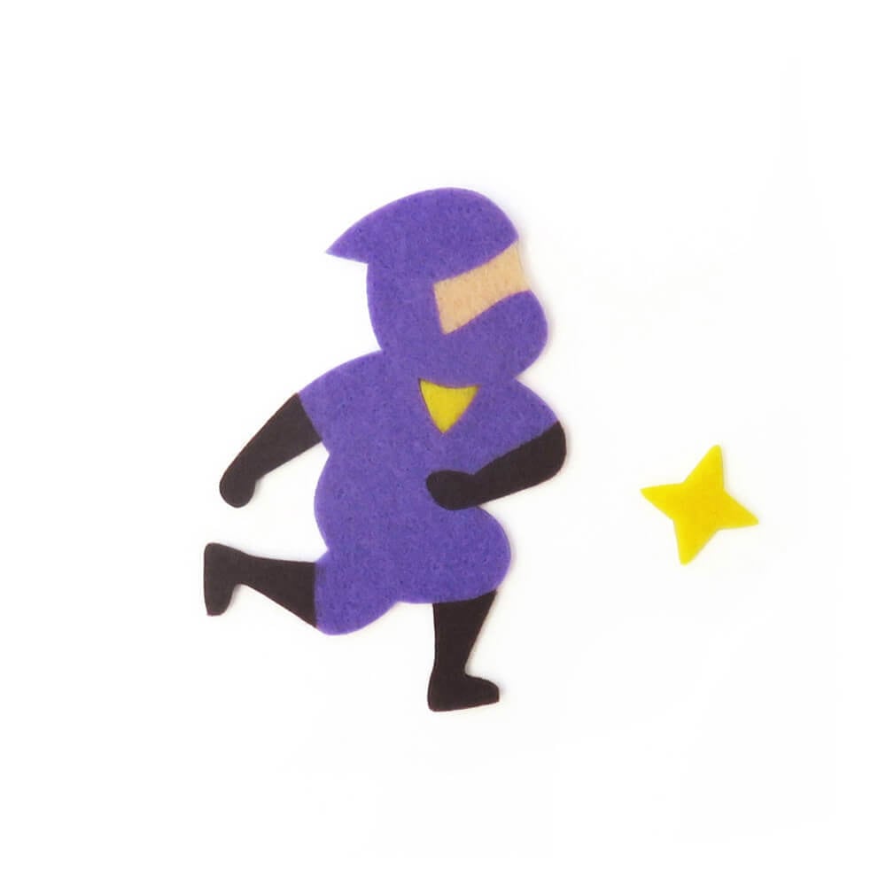 アイロン接着 フェルト アップリケ（忍者） | アップリケ・ワッペンの