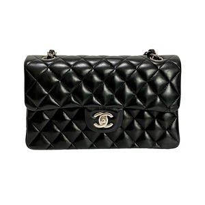 CHANEL シャネル マトラッセ23 ダブルフラップ チェーンショルダーバッグ シルバー金具 ラムスキン ブラック 8311-202209