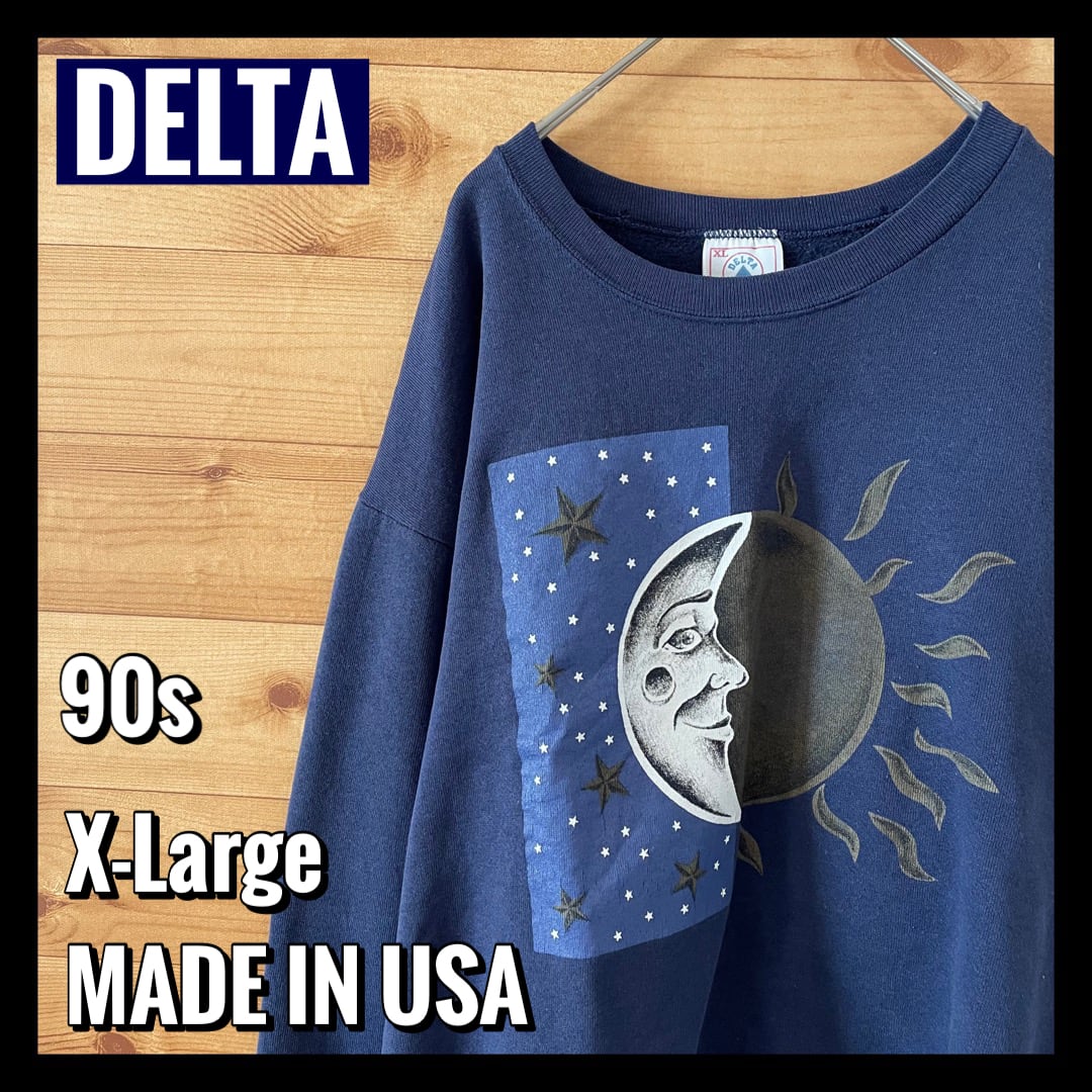 90s　USA製　DELTA　ビンテージ　スウェット　バイク　アメリカ　染み込み