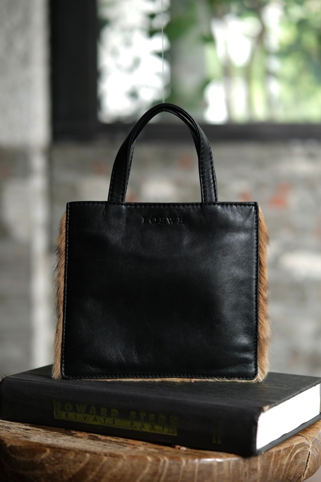 IORI/"LOEWE" 2face mini hand bag/leather × haircalf