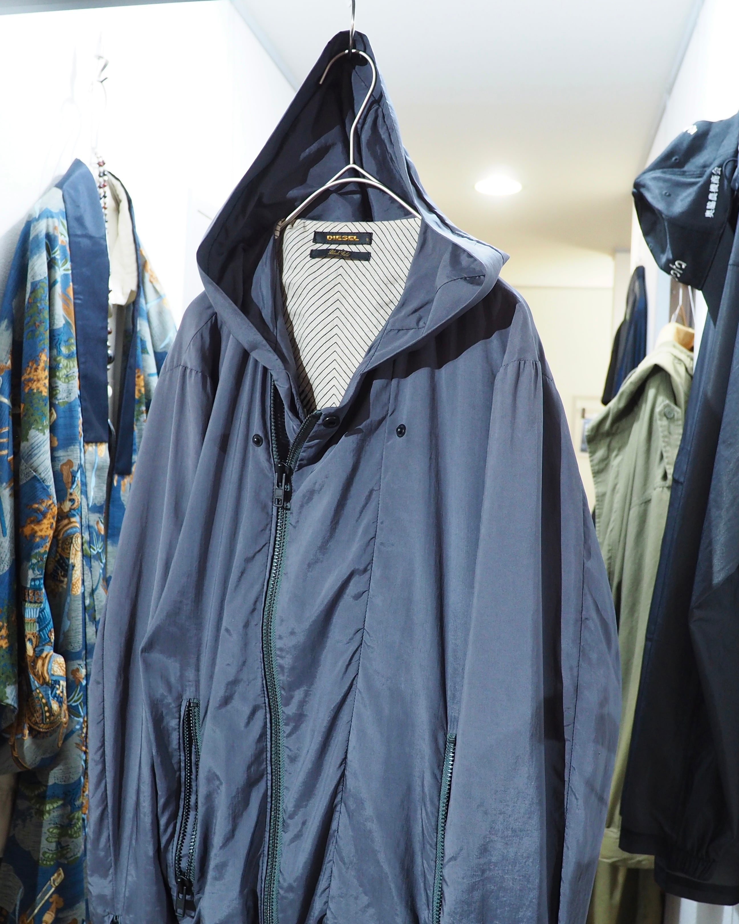 " DIESEL Black Gold " Grayish Purple Color Doubled zip jacket