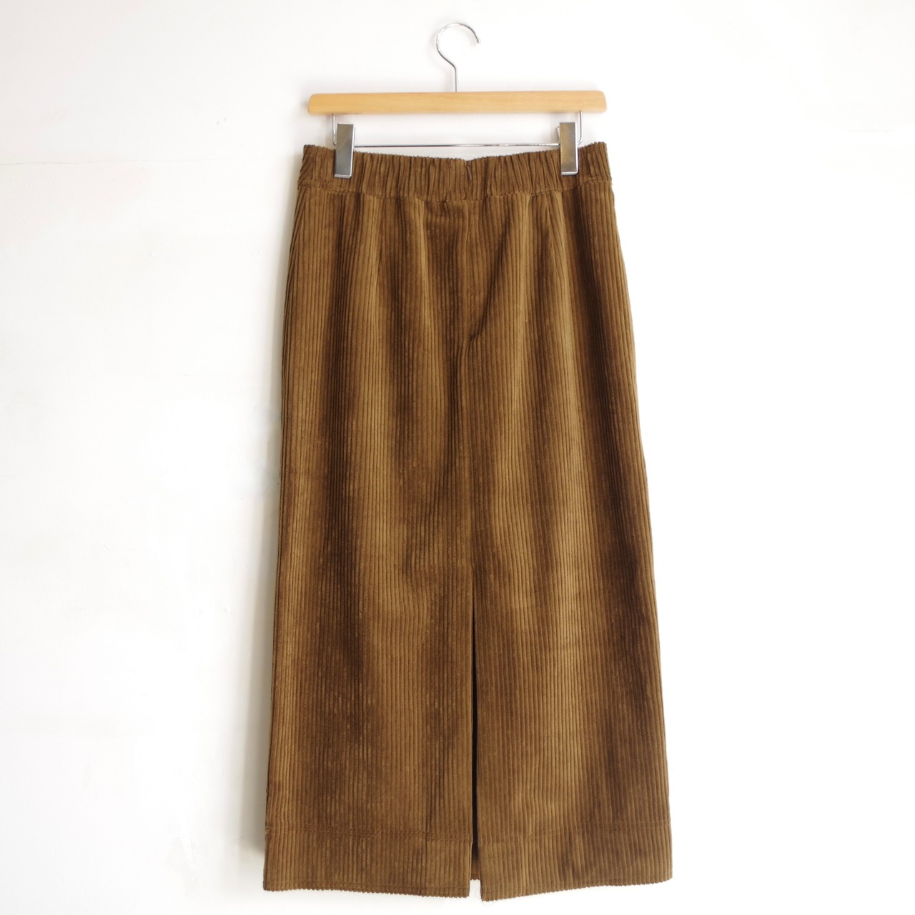 SINME コーデュロイ ロングスカート ショート　ブラウン